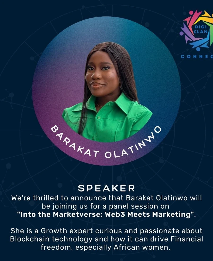 DigiClan Connect speaker graphic featuring Barakat Olatinwo