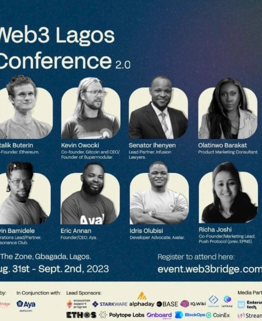 Web3 Lagos Conference speaker flyer featuring Barakat Olatinwo